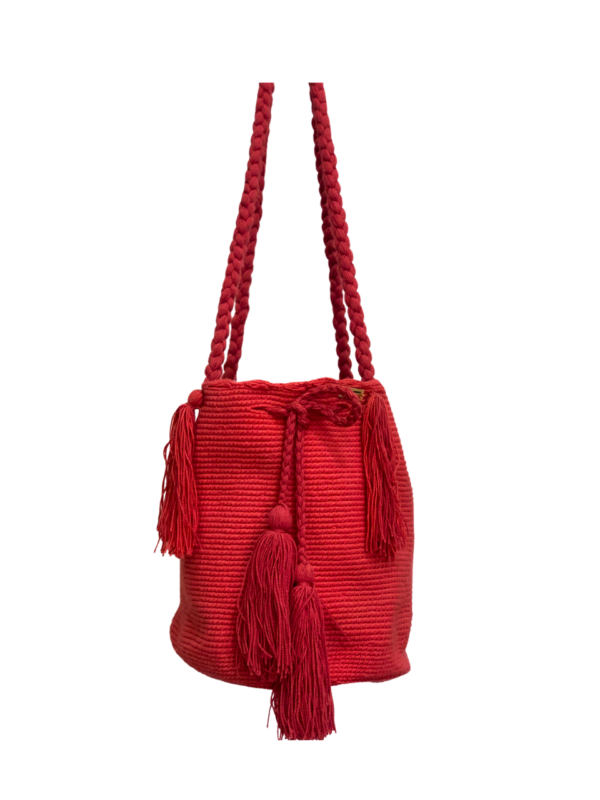 Mochila wayuu con trenza